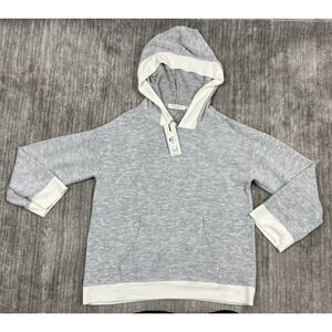 Mododoc Hoodie Women XS Grey Drop Shoulder Pullover‎ Ribbed Trim 459-82205 NEW